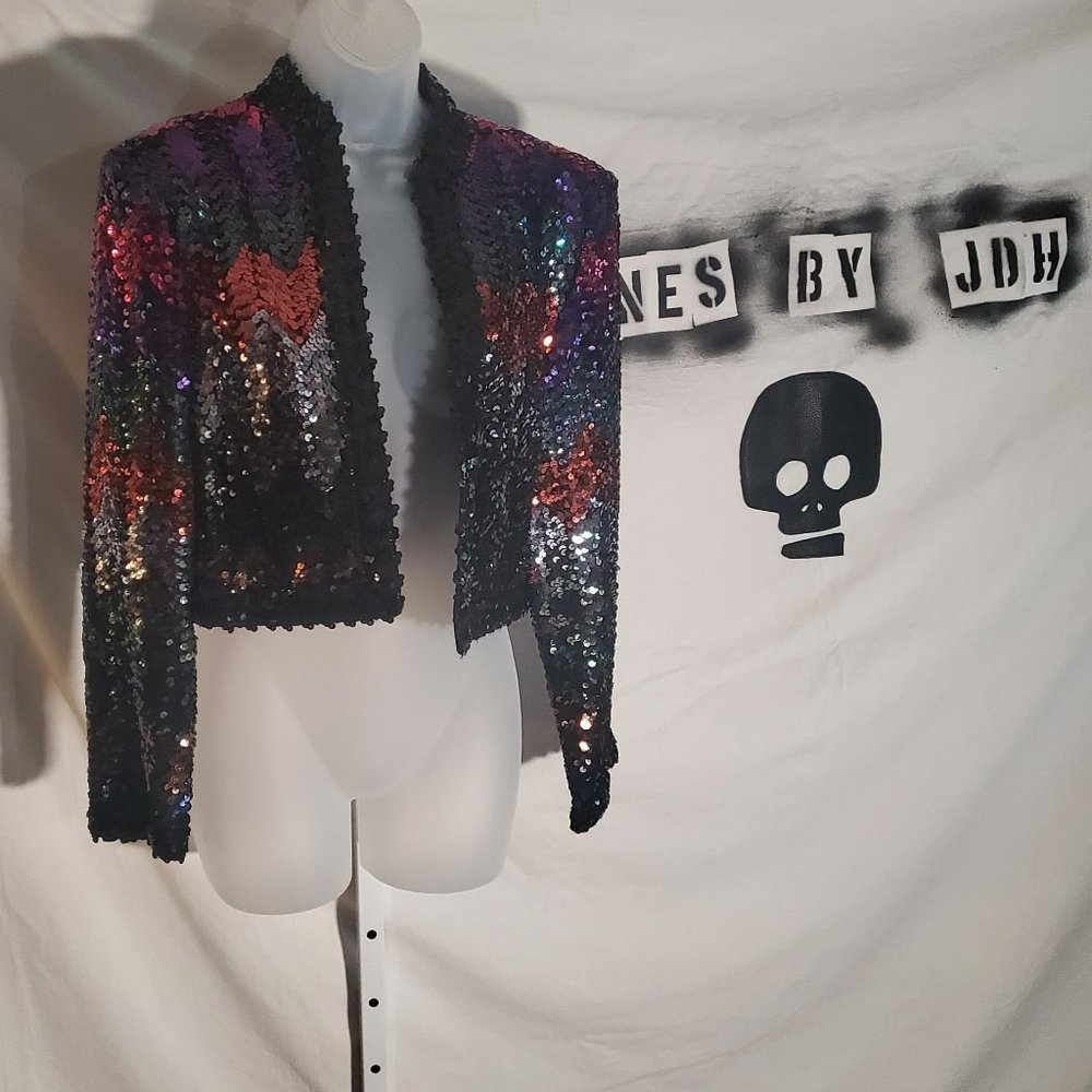 Lilli Diamond Vintage 70s Sequin Multi-Color Jacket